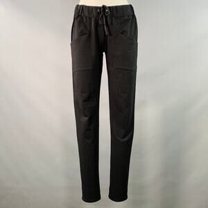 LIS LAREIDA Size XS Black Cotton Blend Drawstring Casual Pants